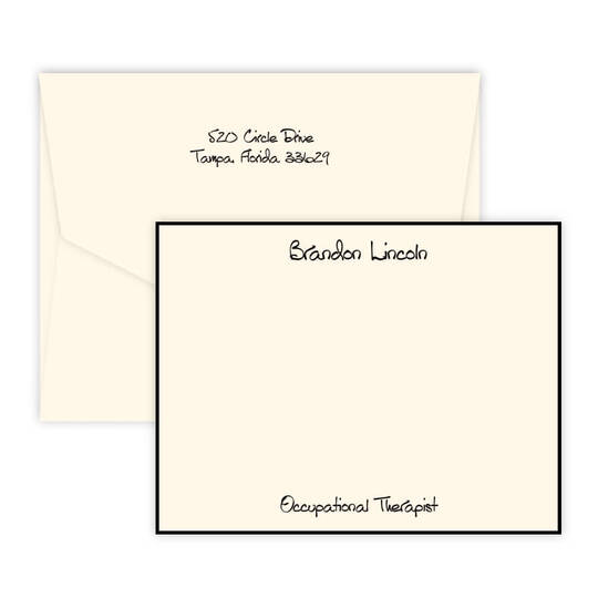 Triple Thick Border Flat Note Cards in Your Color Choice